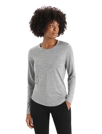 Dámské Long Sleeve Icebreaker Merino Sphere II T-Shirt Šedé | CZ 1304SGLO